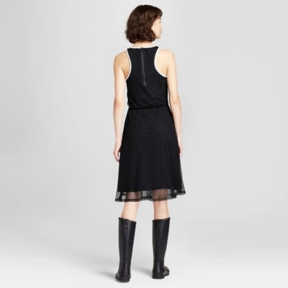 Hunter for Target black midi t back mesh dress size medium - Picture 2 of 9